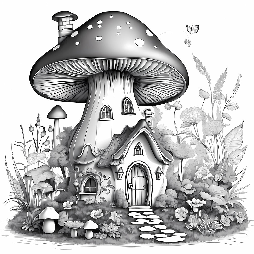 mushroom coloring page