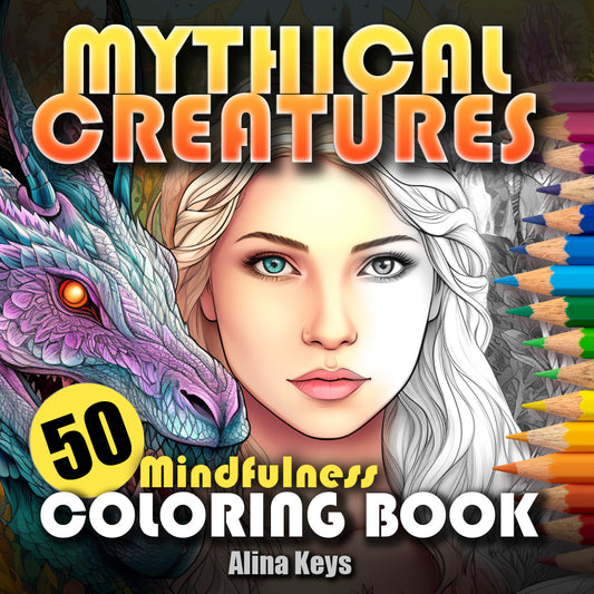 Mythical Creatures Coloring Book Pages for Adults