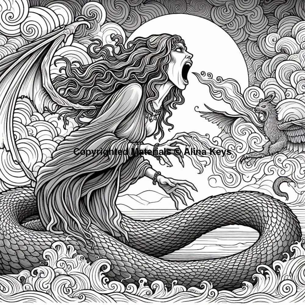 banshee lamia greek mythology coloring pages