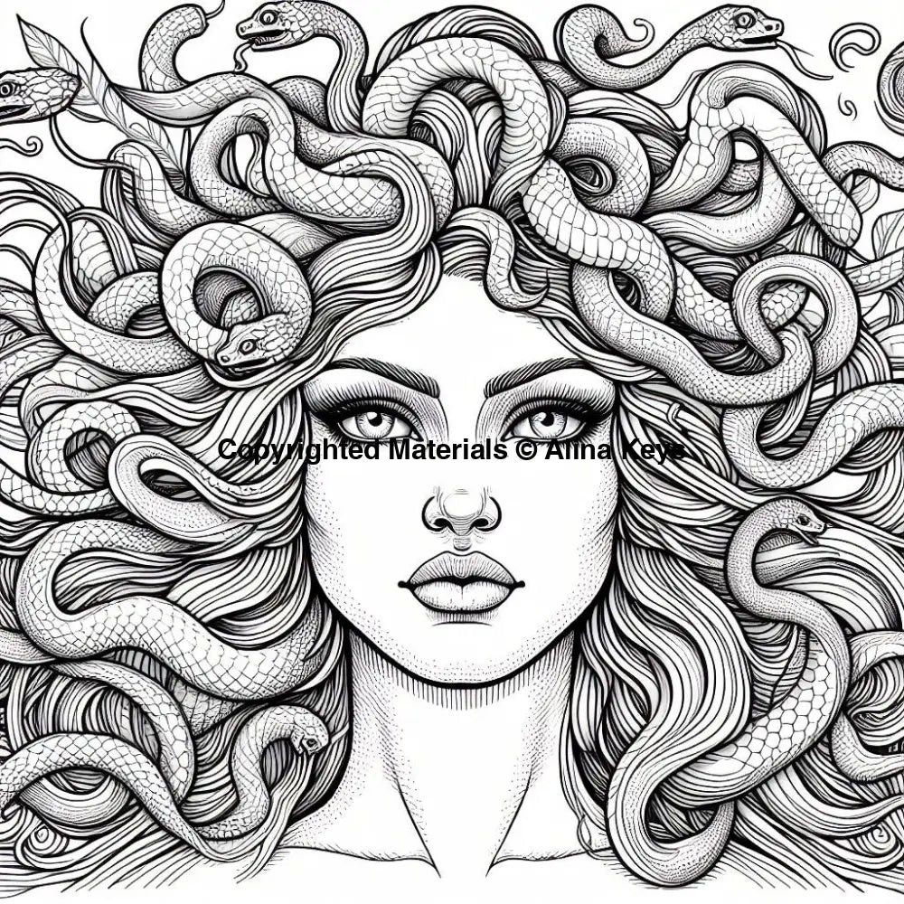 medusa greek mythology coloring pages