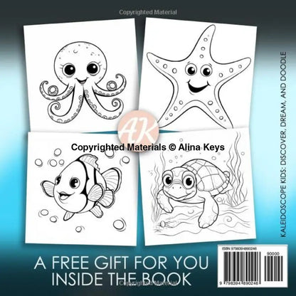 Ocean Animals Coloring Book Pages for Kids and Toddlers Back Cover