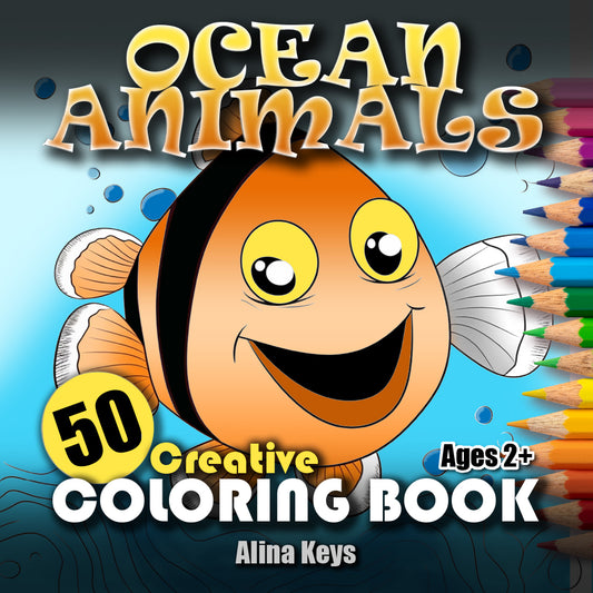 Ocean Animals Coloring Book Pages for Kids and Toddlers