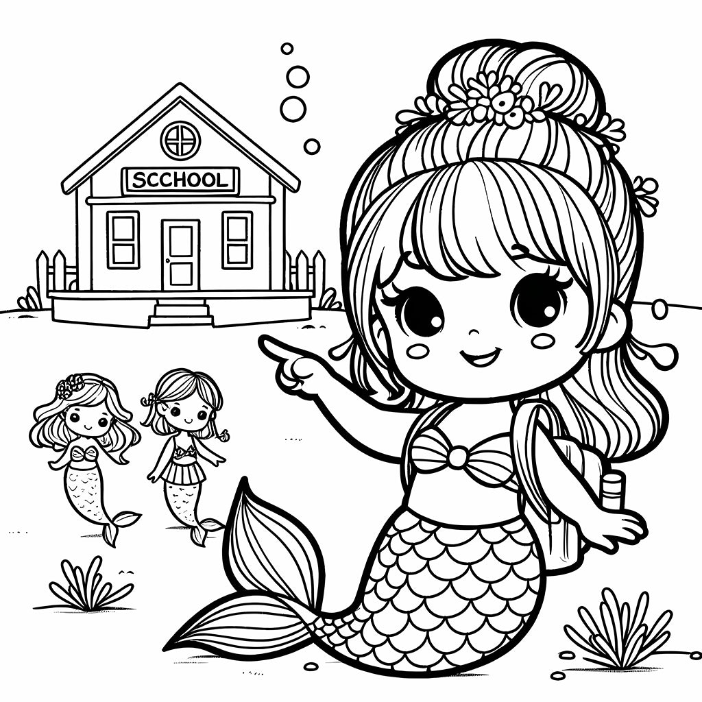 pretty little mermaids coloring pages