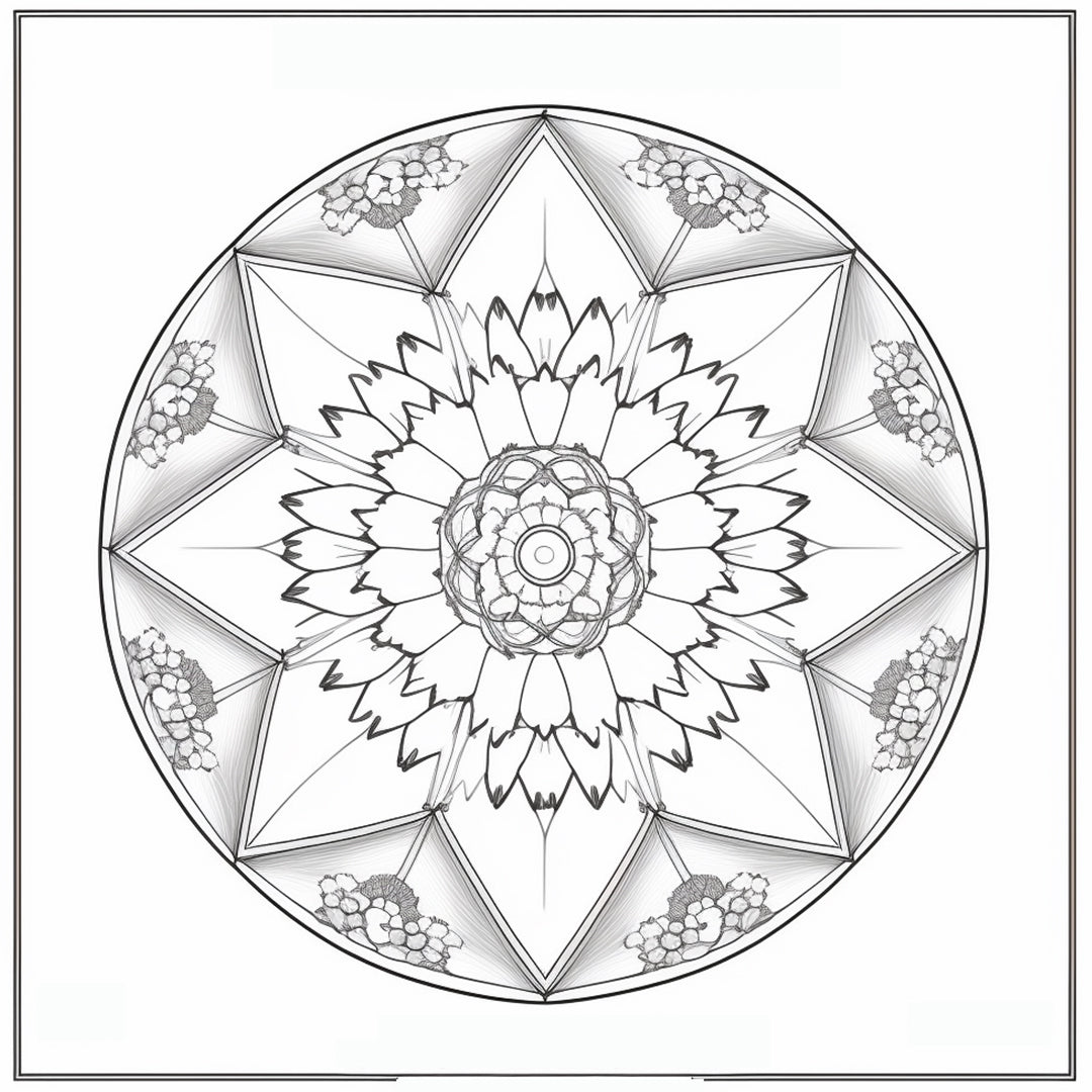 simple floral mandala coloring pages