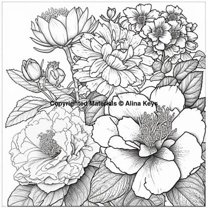 spring flowers coloring pages adults