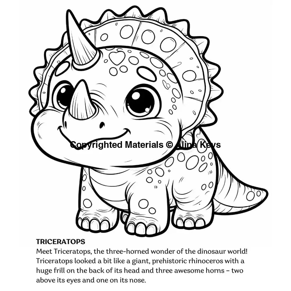 triceratops dinosaur coloring pages