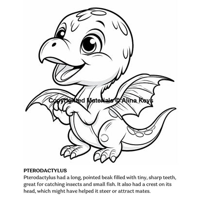 pterodactylus dinosaur coloring pages