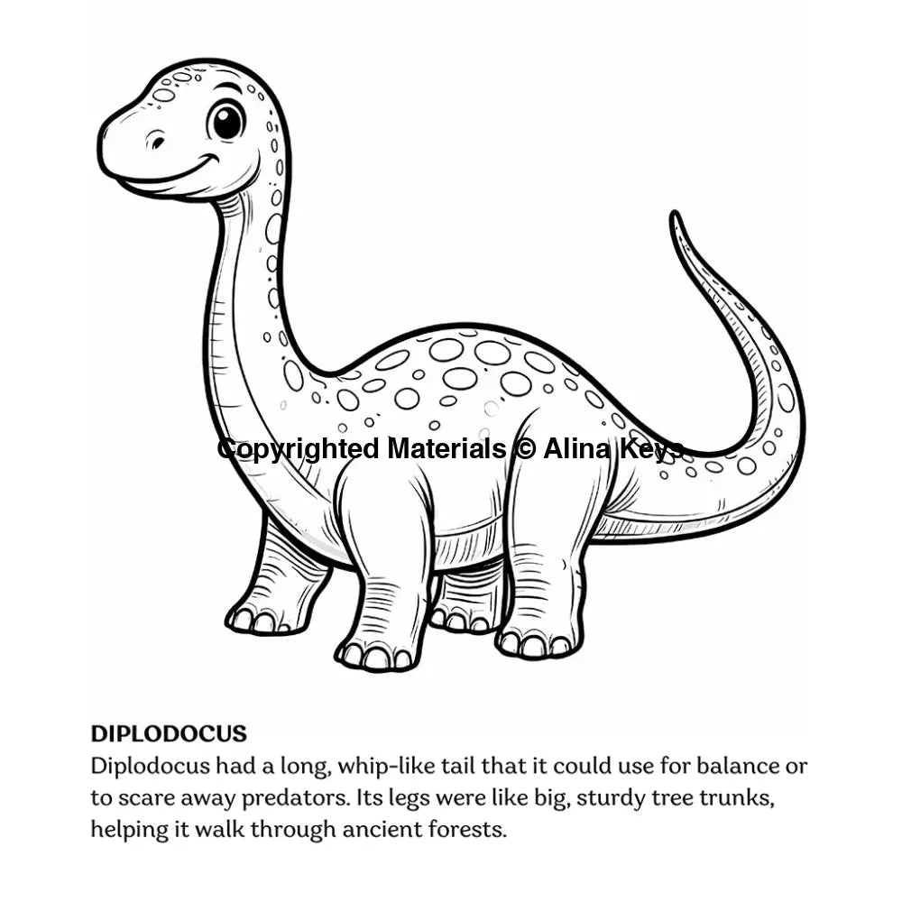 diplodocus dinosaur coloring pages