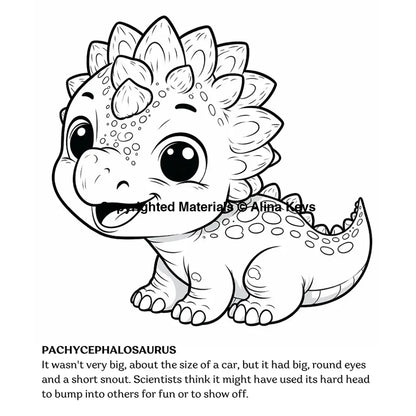 pachycephalosaurus dinosaur coloring pages