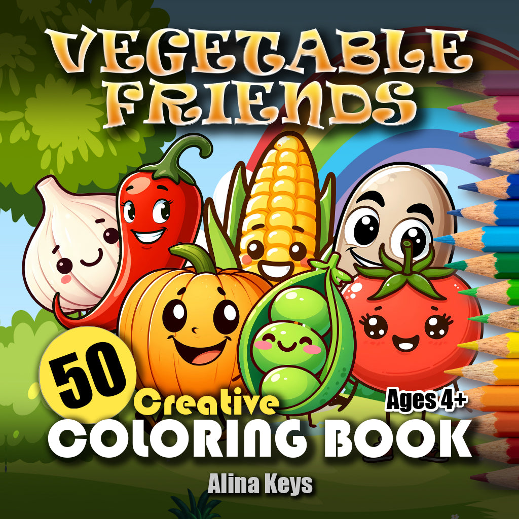 Vegetable Friends Coloring Book for Kids and Toddlers