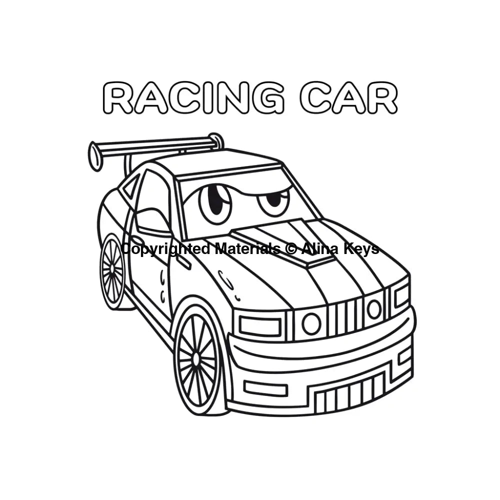 Racing Car Coloring Page