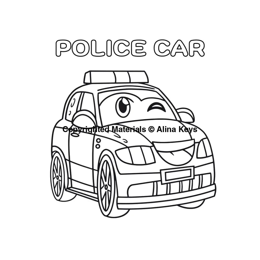 Police Car Coloring Page