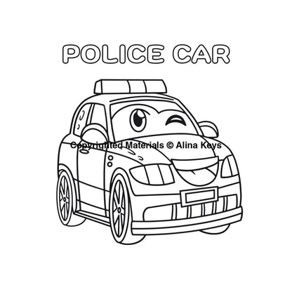 Police Car Coloring Page