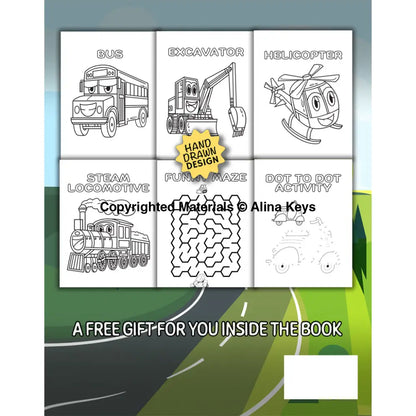 Vehicles Coloring Book for Kids Back