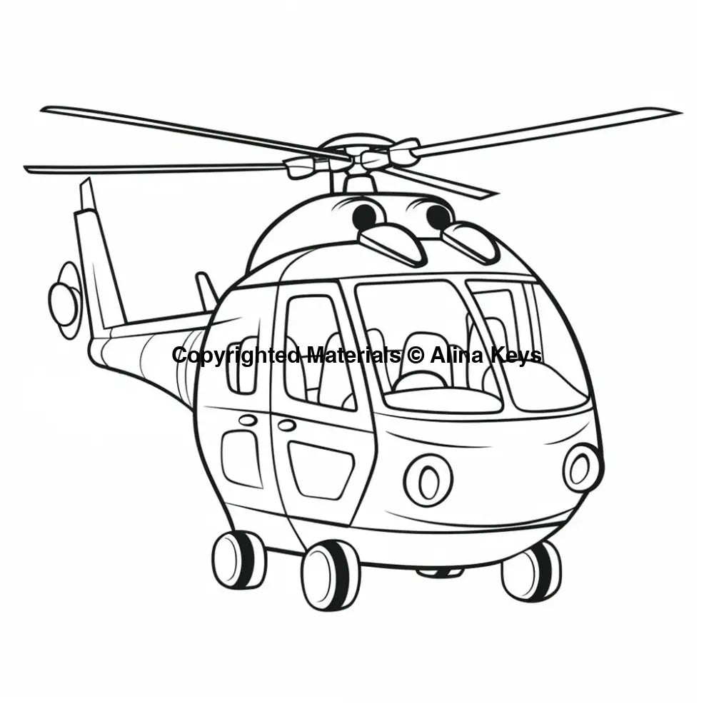 helicopter coloring page toddlers