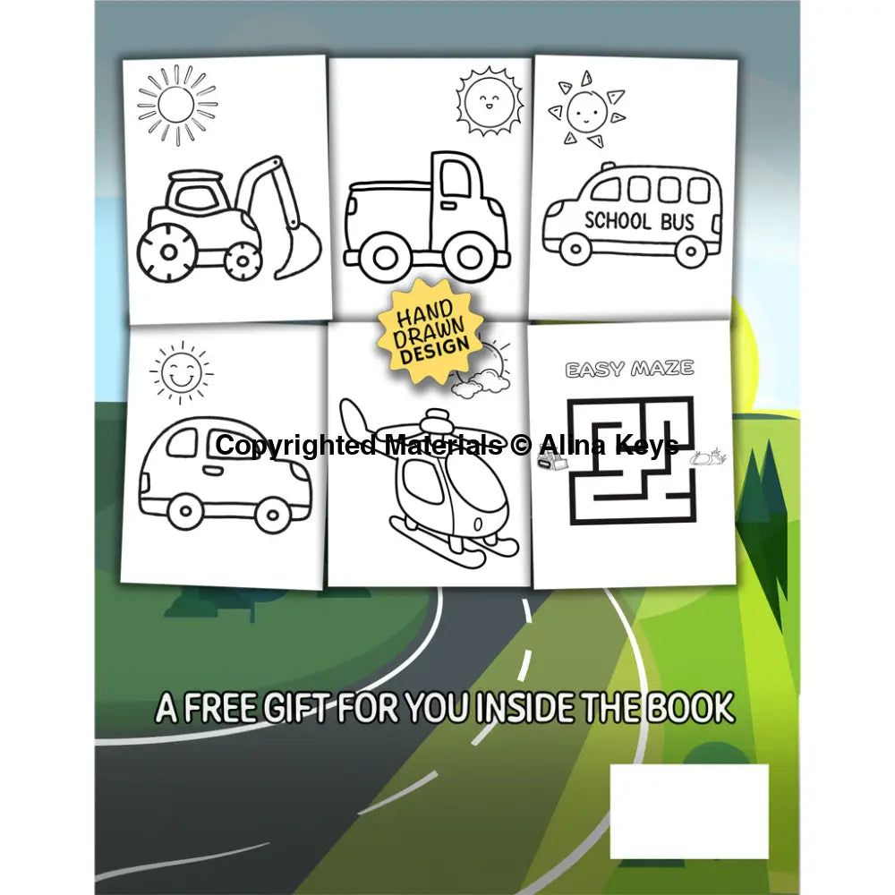 Vehicles Coloring Book for Toddlers Back