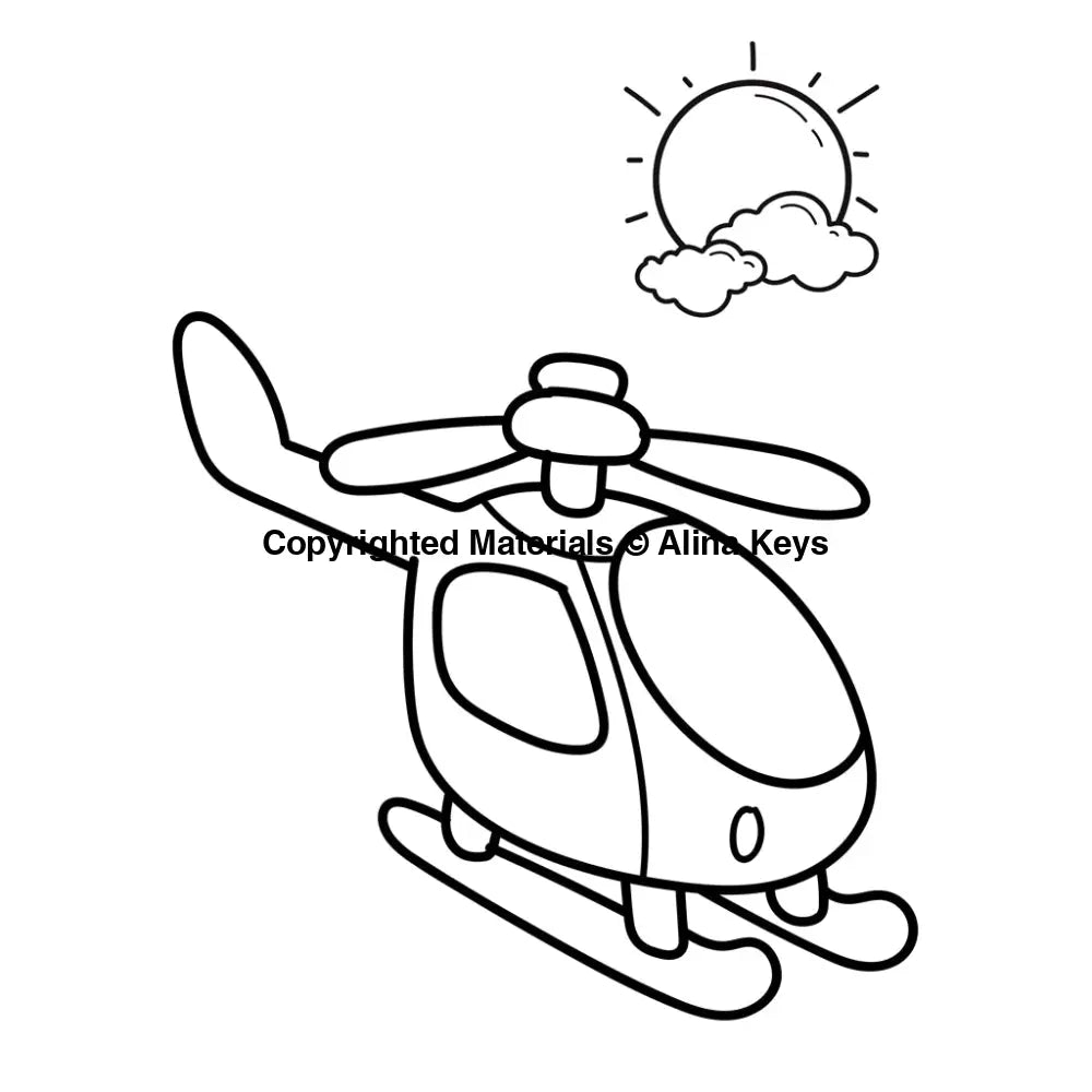 Helicopter Coloring Page