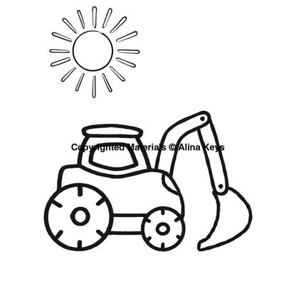 Digger Machine Coloring Page