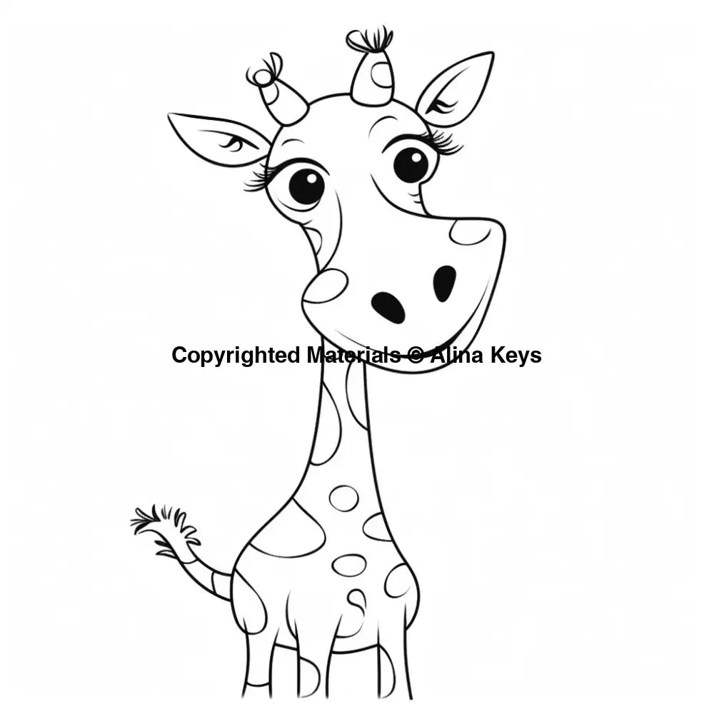 cute giraffe coloring page