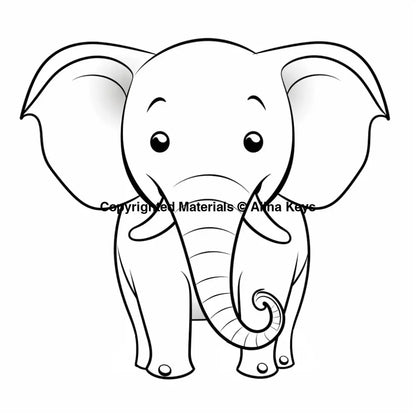 cute elephant coloring page