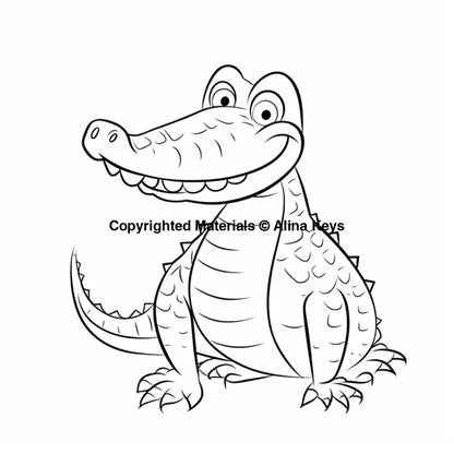 cute alligator coloring page