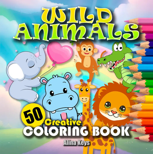 Wild Animals Coloring Book for Kids