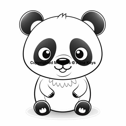 cute panda coloring page