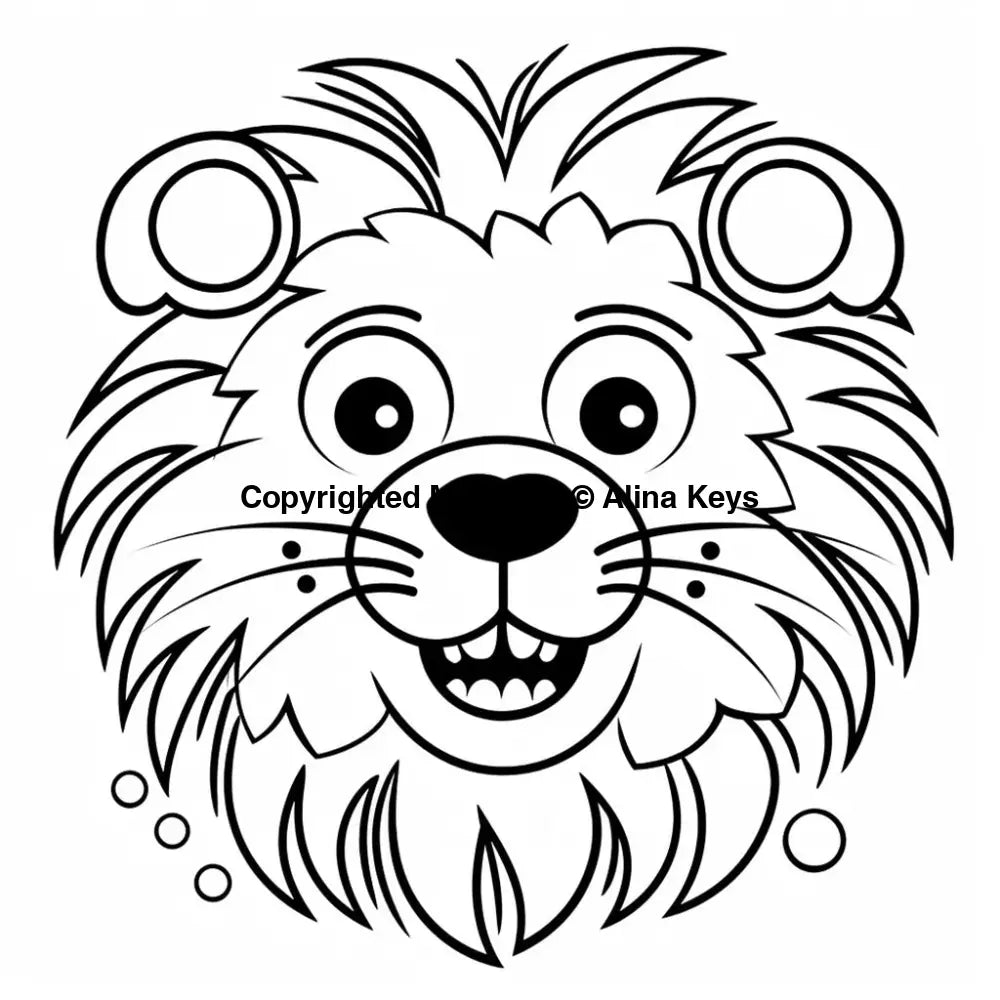 cute lion coloring page