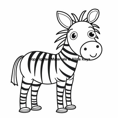 wild animal cute zebra coloring page