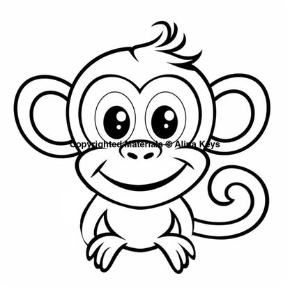 cute monkey coloring page