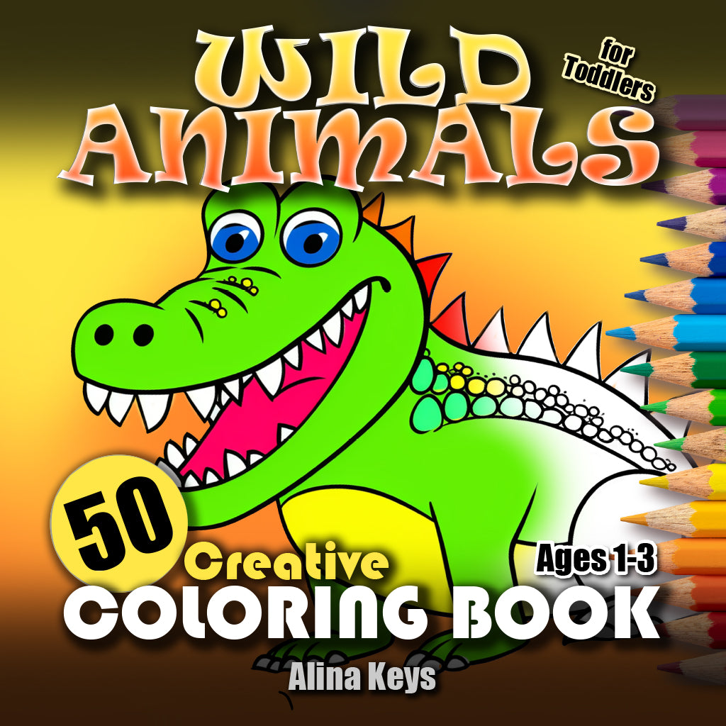 Wild Animals Coloring Book Pages for Kids and Toddlers