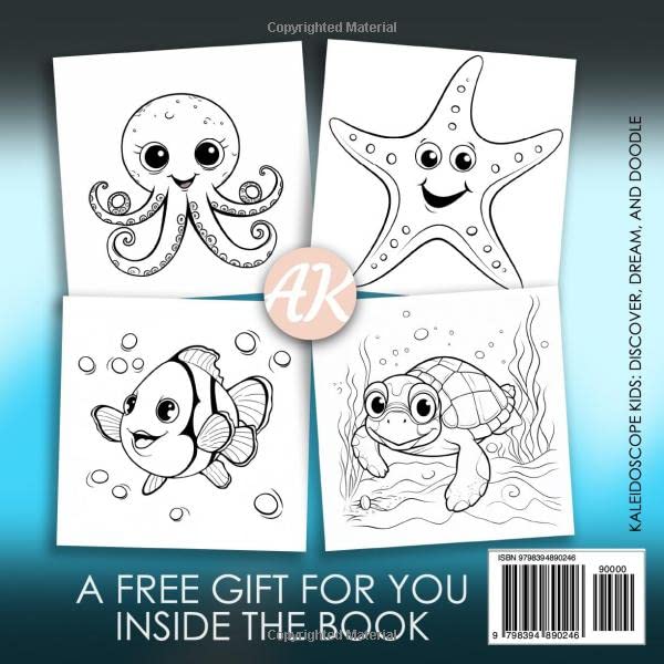 Ocean Animals Coloring Book Pages for Kids and Toddlers Back Cover