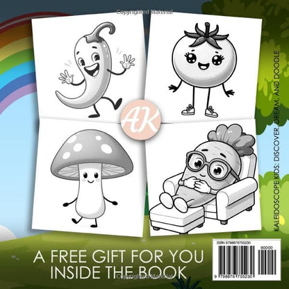 Vegetable Friends Coloring Book for Kids and Toddlers Back Cover