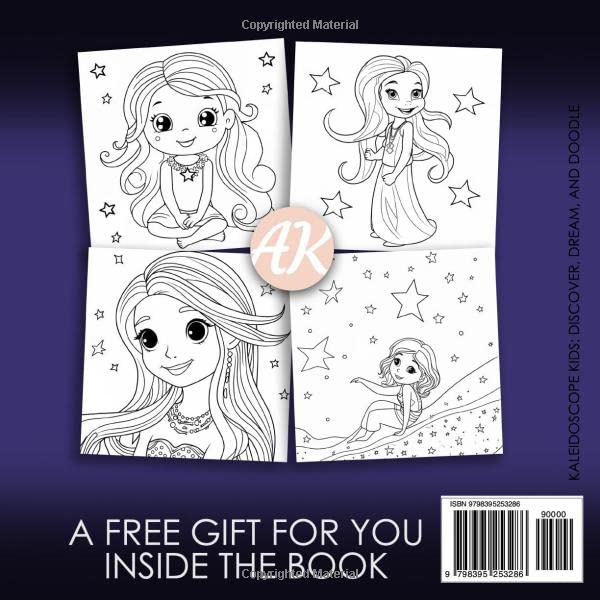 Star Loving Girl Coloring Pages for Kids and Toddlers Back Cover