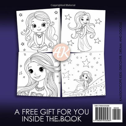 Star Loving Girl Coloring Pages for Kids and Toddlers Back Cover