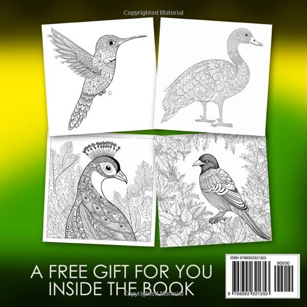 Birds Coloring Book Pages Back Cover