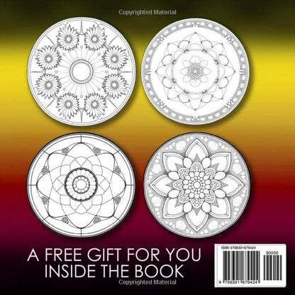 Easy Mandala Shapes Coloring Book Design Pages for Stress Relief and Relaxation Back Cover