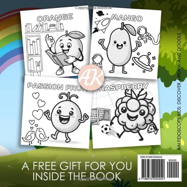 Funny Fruits Coloring Book  Back Cover
