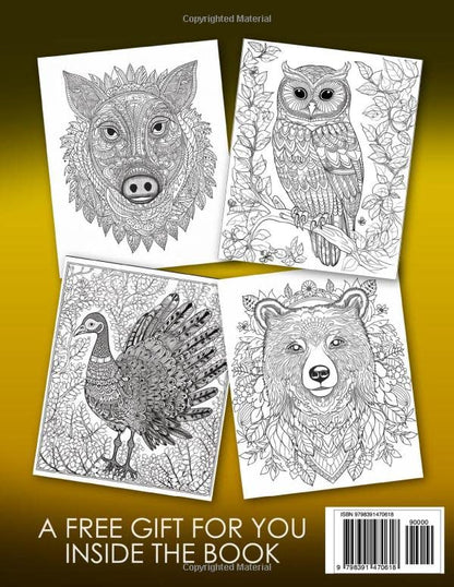 Animals of the Forest Coloring Book Back Cover