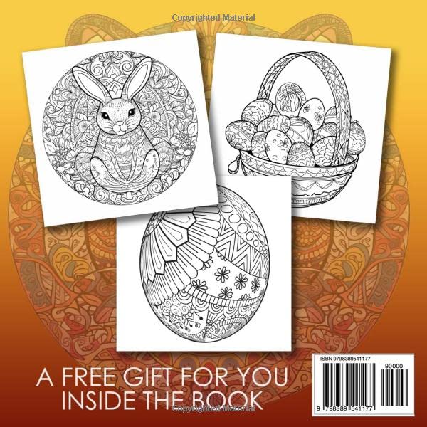 Enchanting Easter Coloring Book for Adults and Teens Back Cover