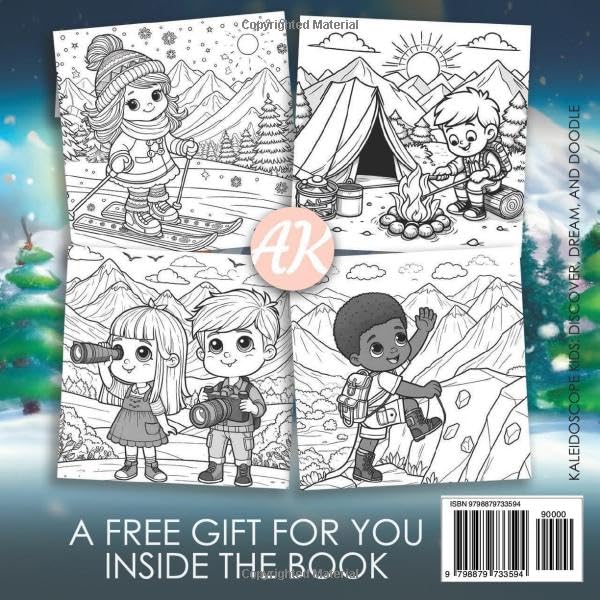 Kids Mountain Adventures Coloring Book Pages Back Cover